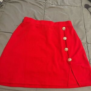 SHEIN Red A-Line Mini Skirt Asymmetrical Cocktail